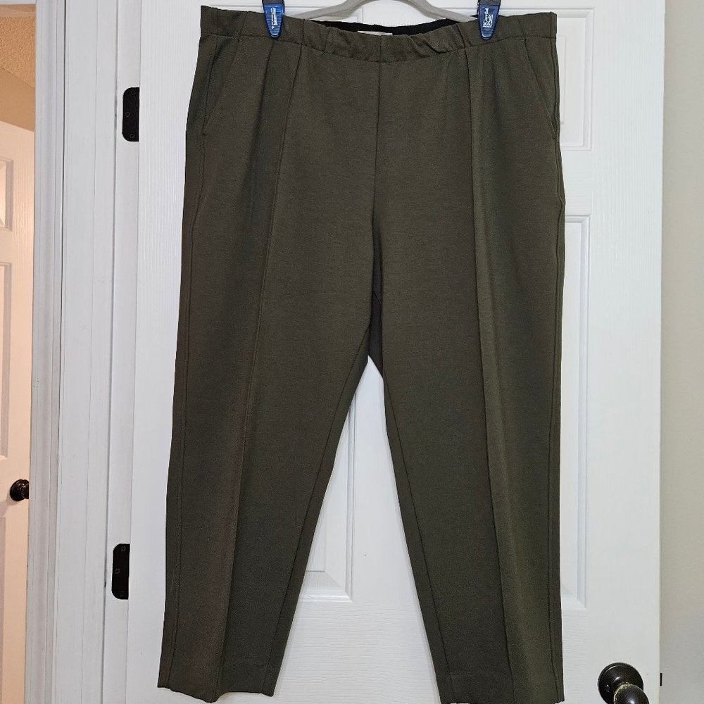 3XL EVERLANE Dream Pant Dark Forest Green Pullon Drawstring Elastic Waist Staple